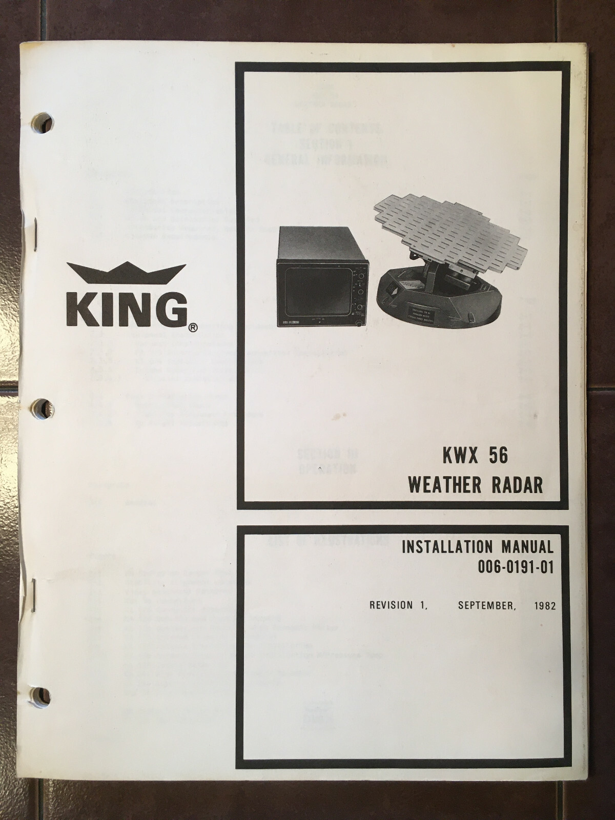 King Radio KWX 56 Radar System Install Manual