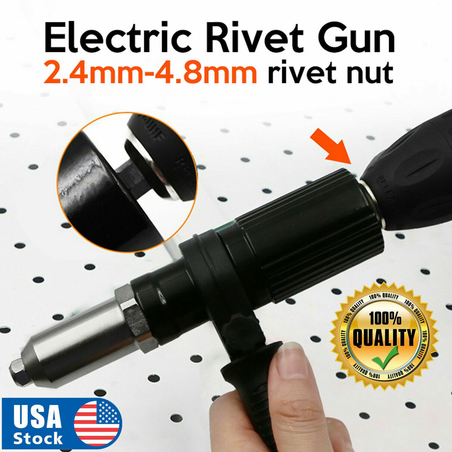 Electric Rivet Nut Gun Cordless Drill Pop Adapter Riveting Riveter Insert Tool