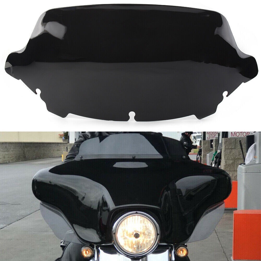 10.5'' Wave Black Windshield Windscreen For Harley Street Glide FLHX 2014-2023