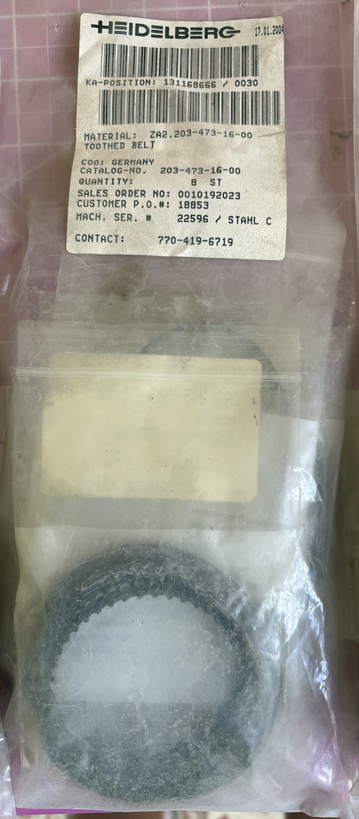 NOS - Heidelberg Toothed Belt - ZA2.203-473-16-00 - Lot of 6  - STAHL