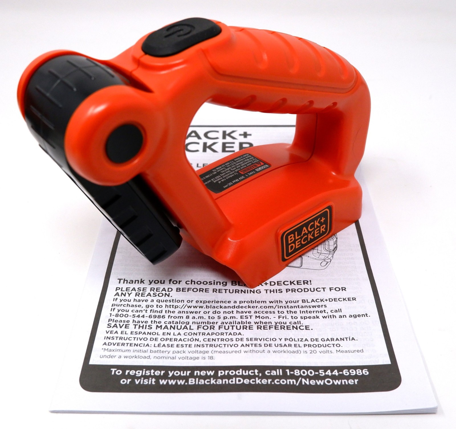 BLACK+DECKER BDCF20 20V 20 VOLT LED ARTICULATING WORK LIGHT 70 LUMENS - NEW