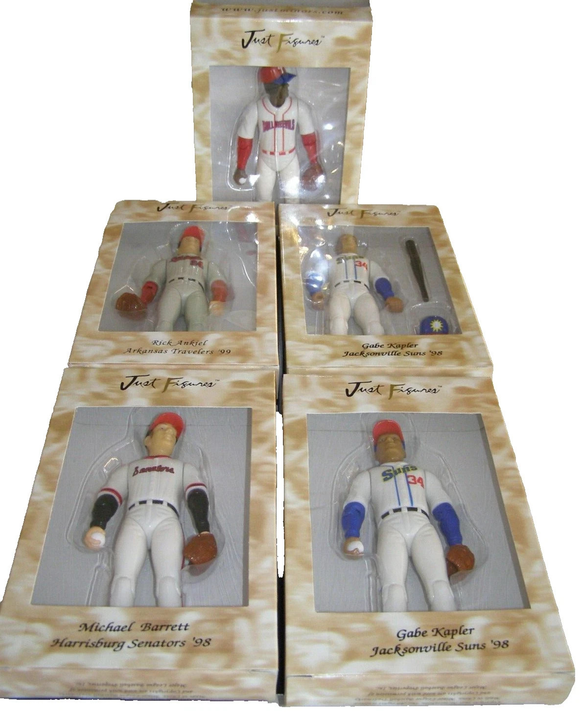1999 JUST MINORS FIGURES LOT OF 5 R WILLIAMS, 2 G KAPLER, R ANKIEL, M BARRETT