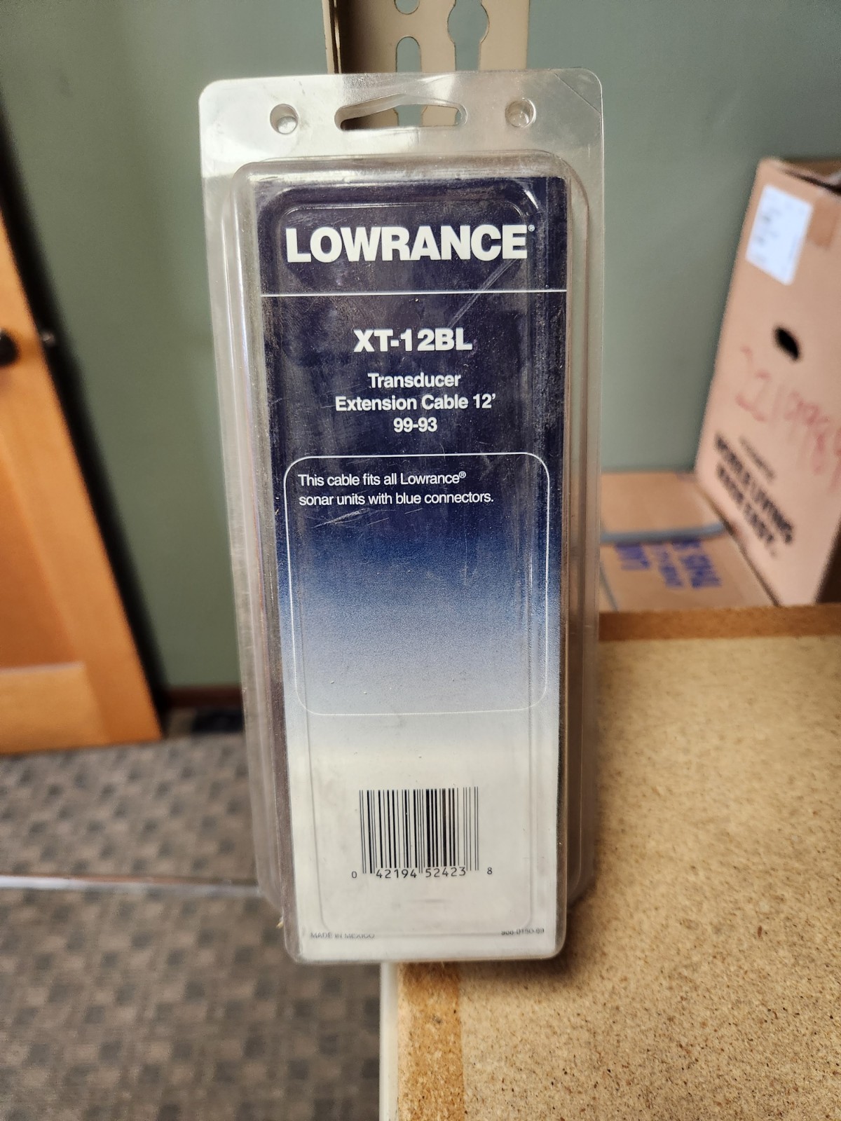 Lowrance XT 12BL 12 Foot Transducer Extension Cable Blue Connector Fishfinder