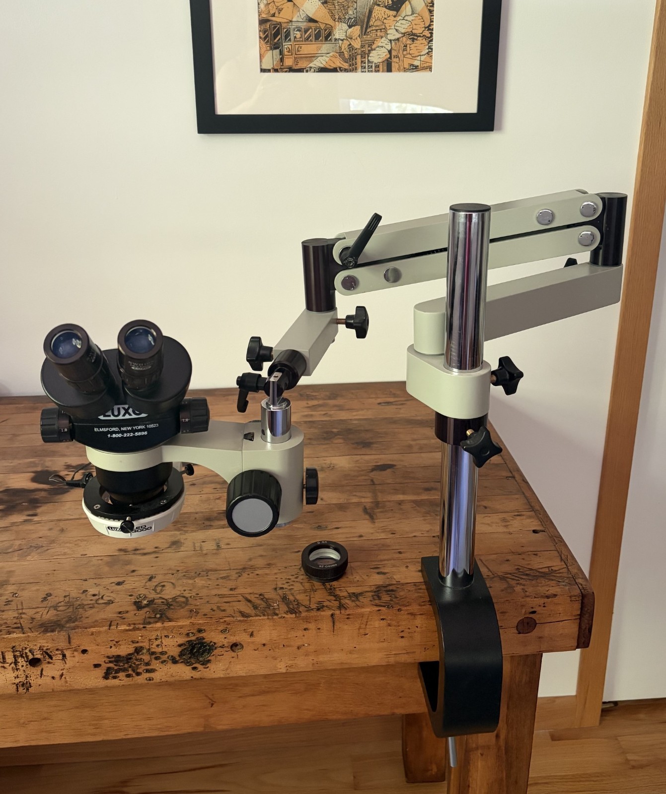 Luxo 273 Binocular ESD-safe Microscope With Articulating Arm - for manufacturing