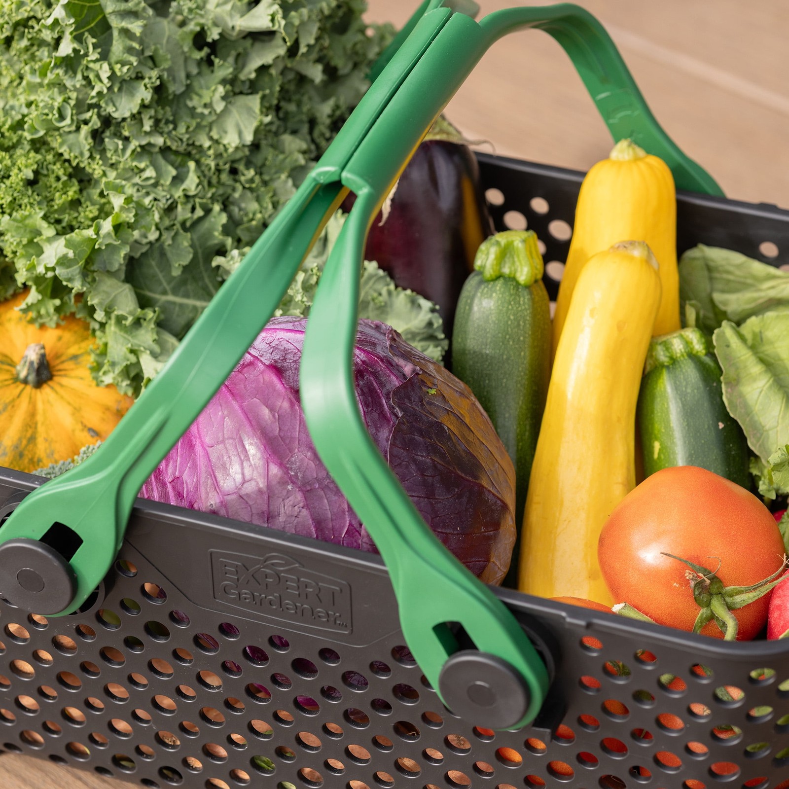 Harvest Storage Basket Black W/ Handles & Stackable Design