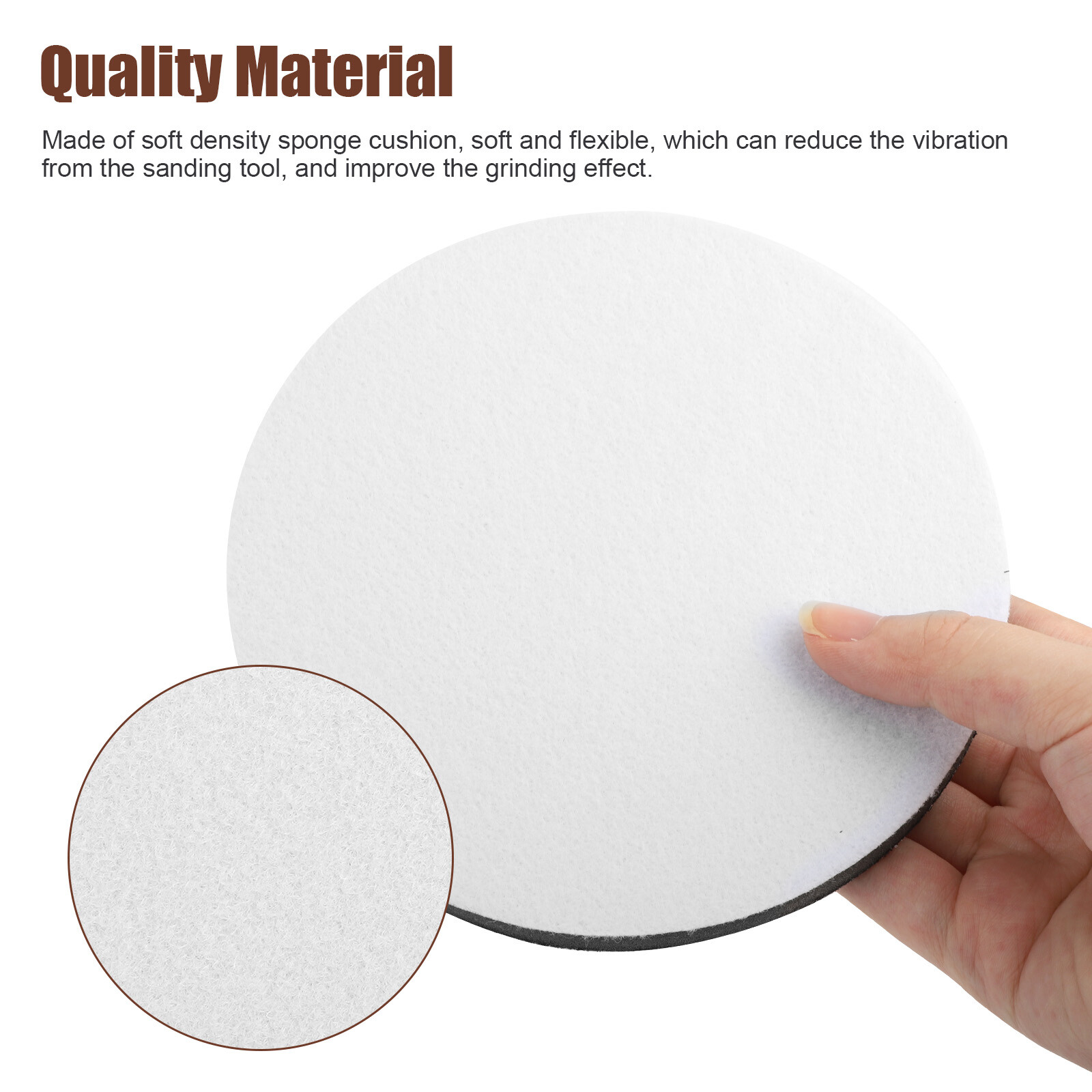 2Pcs 6in Foam Cushion Interface Sanding Disc Hook Loop Sander Buffer Backing Pad