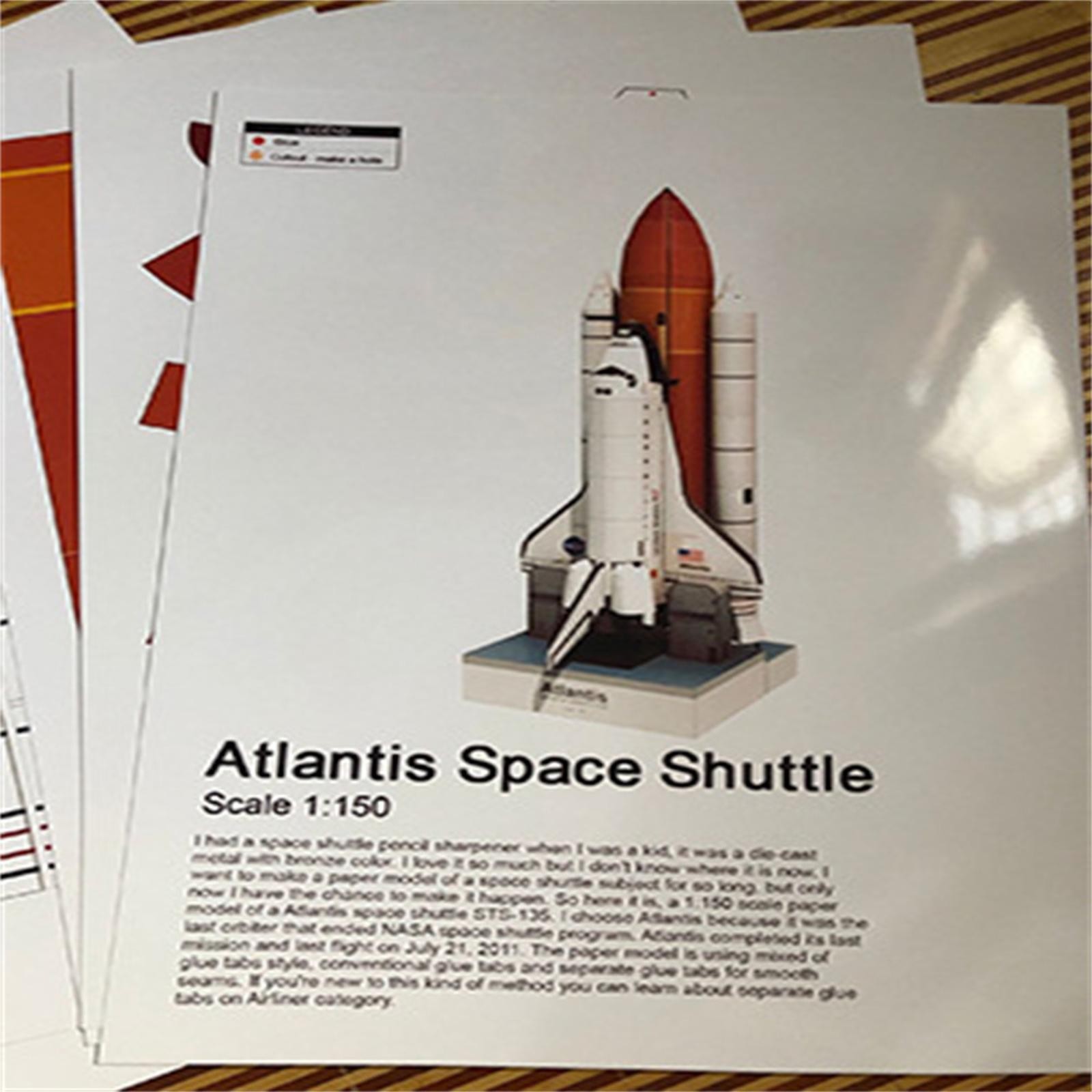 Paper Model 1: 150 Space Shuttle Atlantis Handmade Space Rocket DIY Craft Gift