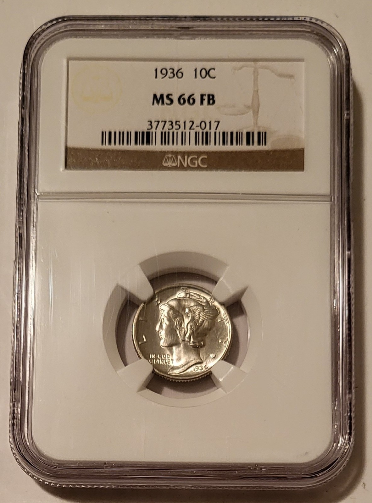 1936 Mercury Dime MS66 FB NGC