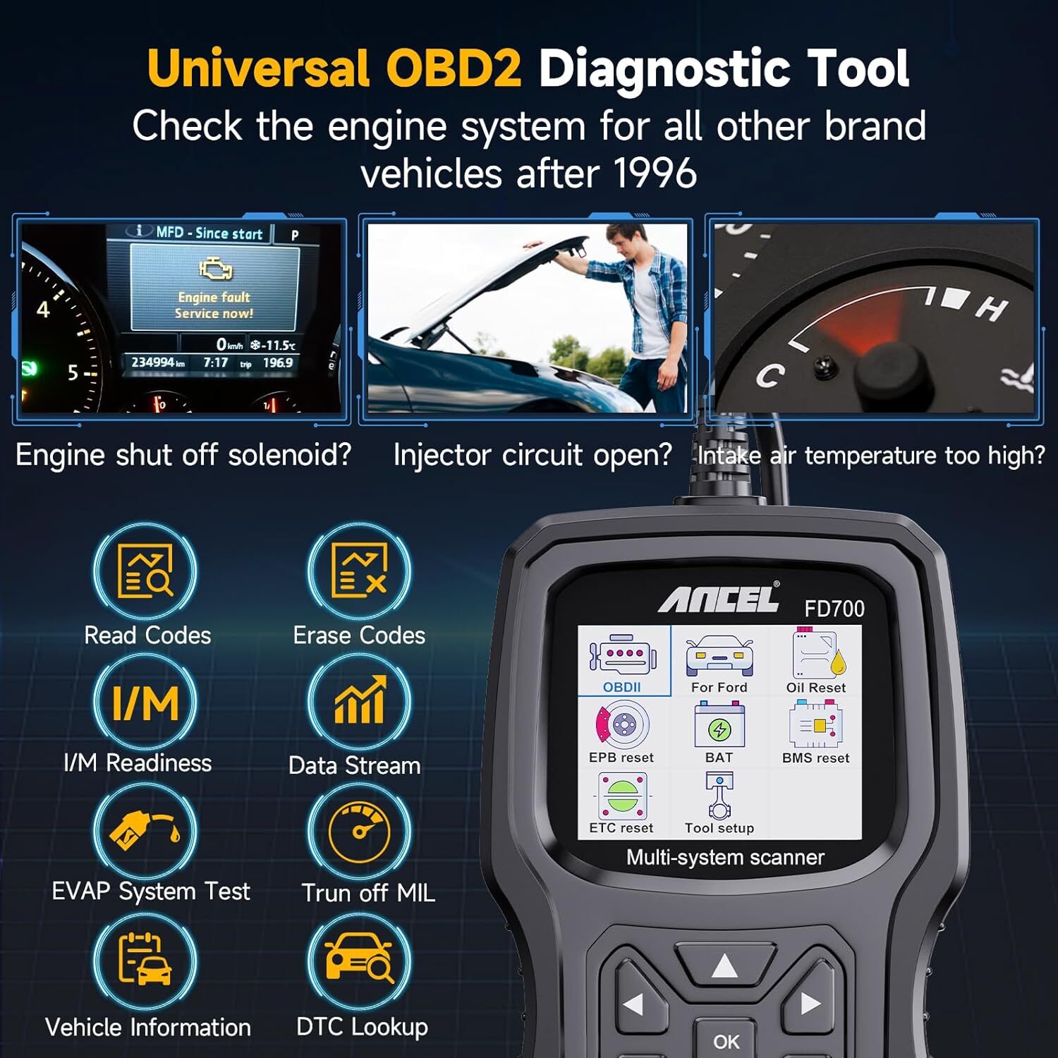 Automotive All System OBD2 Scanner Fit for Ford Lincoln Mercury Disgnostic Tool