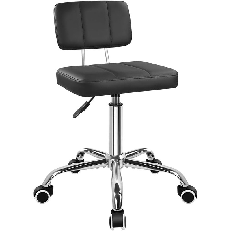 360 Swivel Rolling Stool Chair Height Adjustable Office Task Chair Easy Assembly
