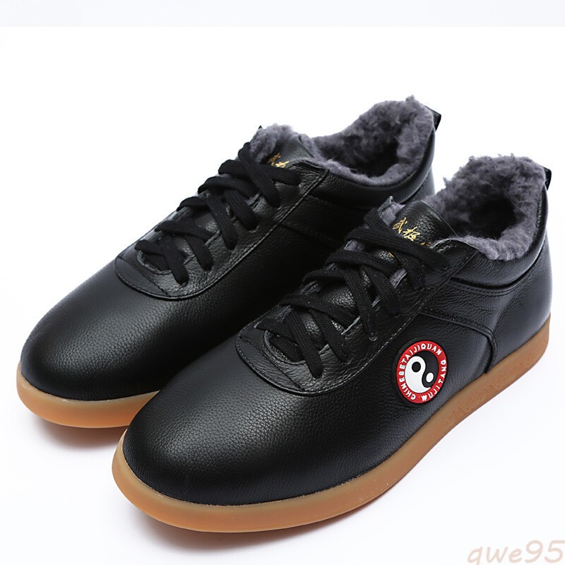 Winter Thicken Genuine Leather Kung Fu Tai Chi Shoes Martial Art Shoes Sneakers