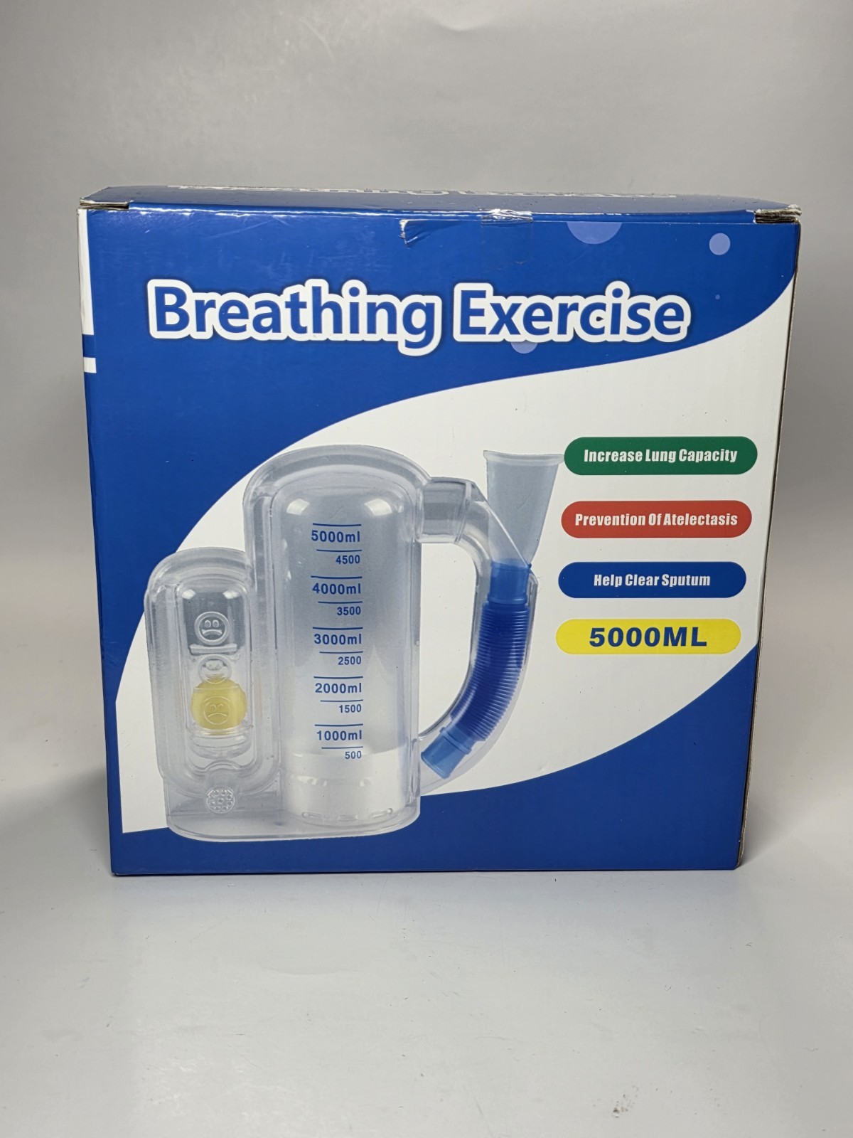 New Incentive Spirometer,Adult Lung Trainer,Breathing Trainer - 5000ML