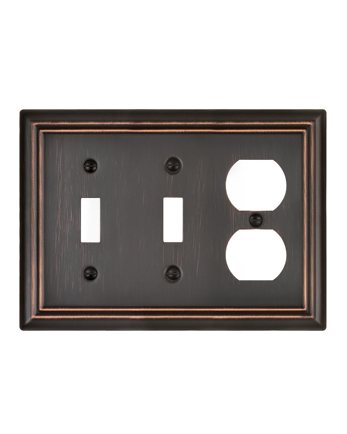 ZILLSEA Switch Plates Outlet Covers, 2 Toggle/1 Duplex 1PK, Aged Bronze