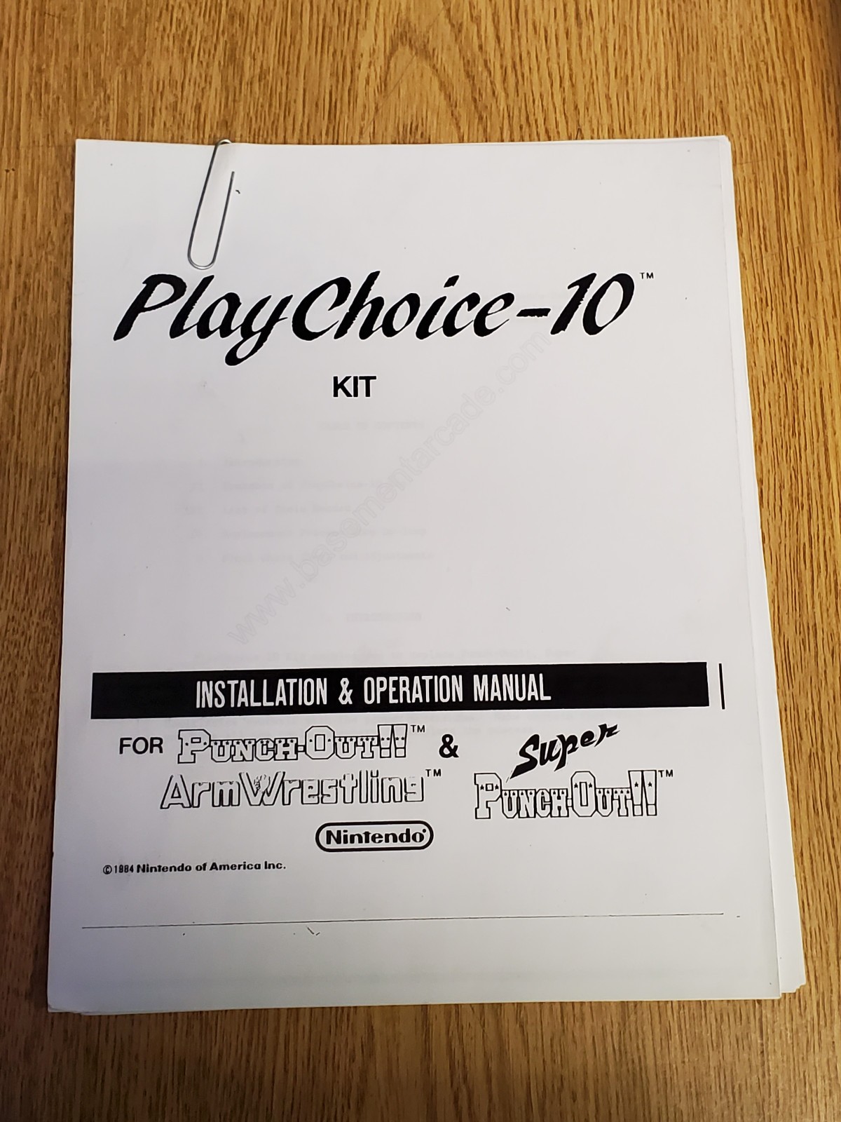 Nintendo PLAY CHOICE 10  Kit Arcade Video Game Manual - good used Original