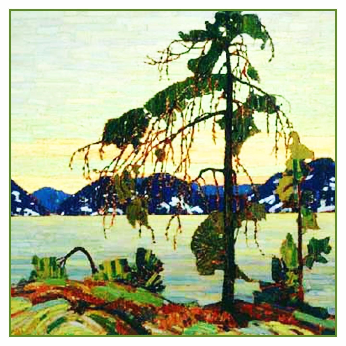 Tom Thomson White Pine Tree Ontario Landscape Counted Cross Stitch Chart Pattern