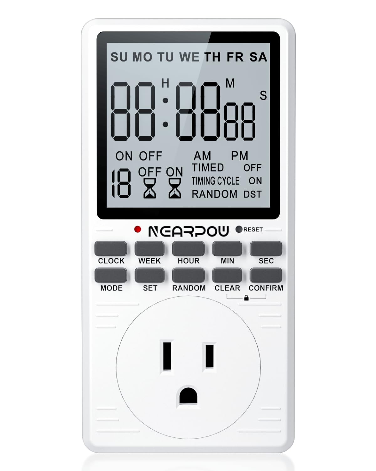 Outlet Timer, NEARPOW Multifunctional Programmable Timer with Countdown and