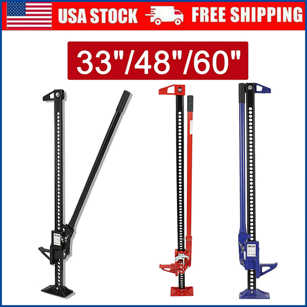 33"/48"/60" High Lift Farm Jack Heavy-Duty Bumper Jack Ratcheting Off Road Jack