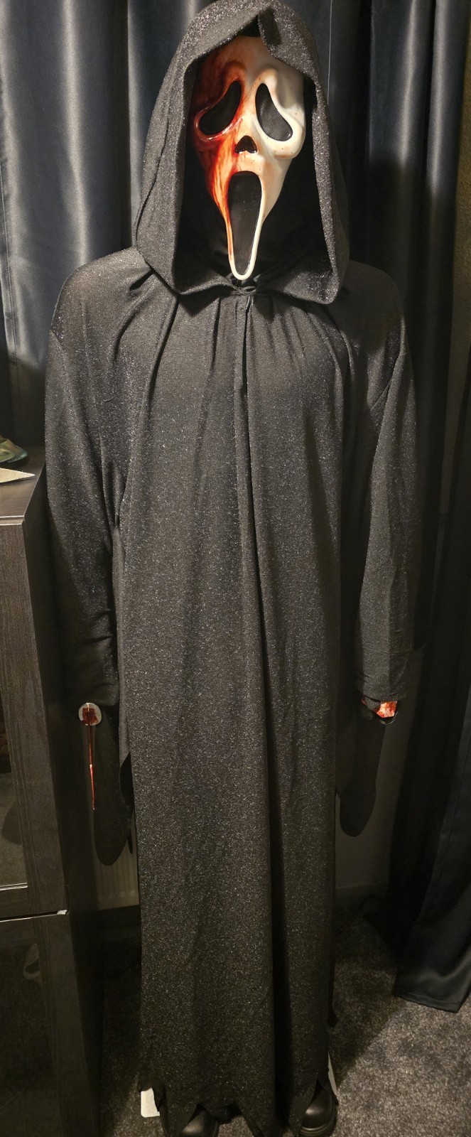 Scream Ghostface Life Size Mannequin, mask, boots, voice box, movable fingers