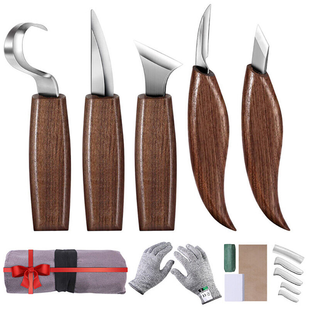 10PCS/Set Wood Carving Knife Cutter Set Whittling Hook Kit DIY Craft Hand Tool
