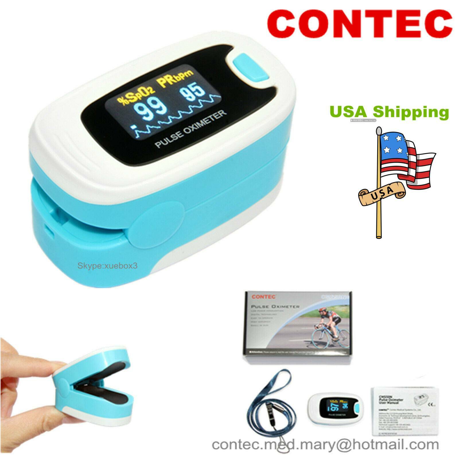 Finger tip Pulse Oximeter Blood Oxygen meter SpO2 Heart Rate Monitor CMS50NA US