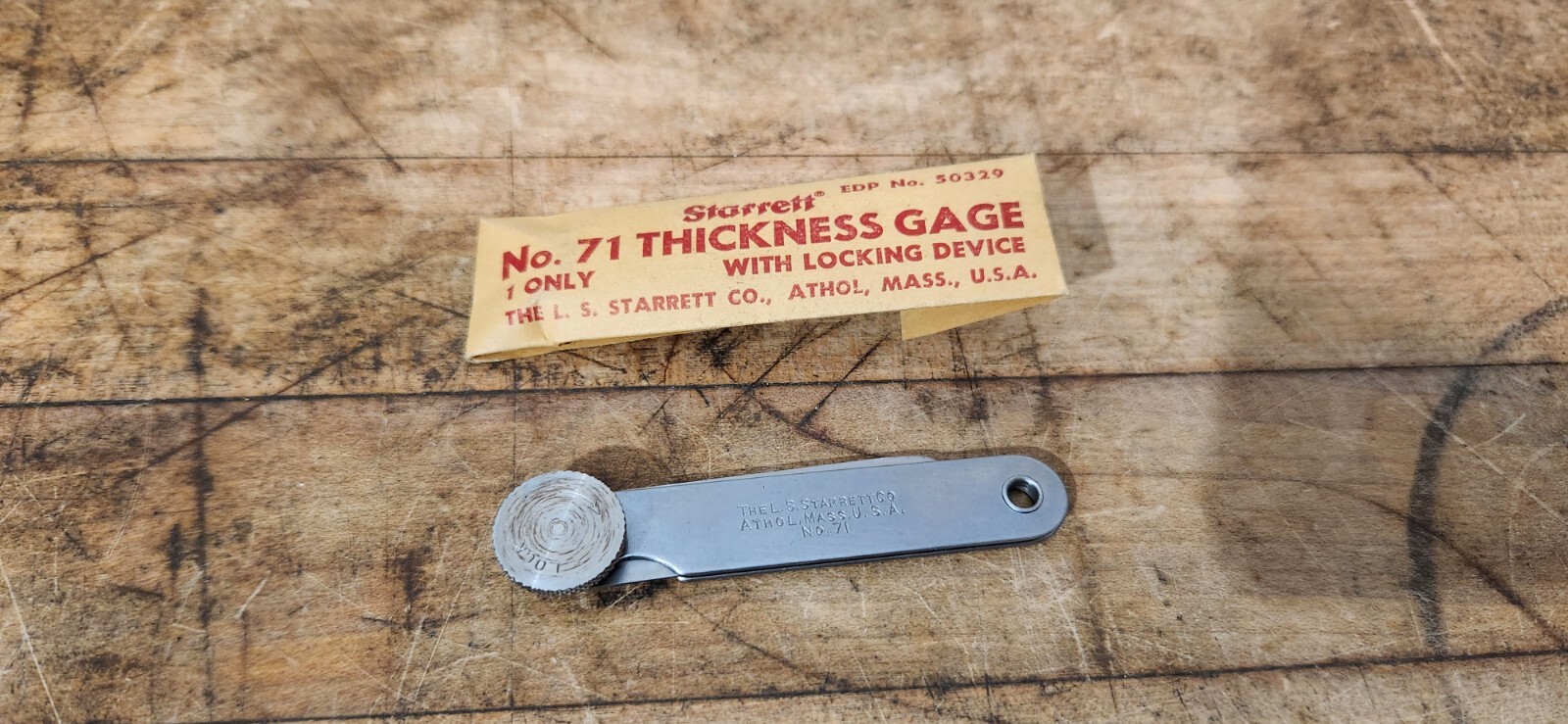 Starrett No. 71 Thickness Gage with Locking Device New