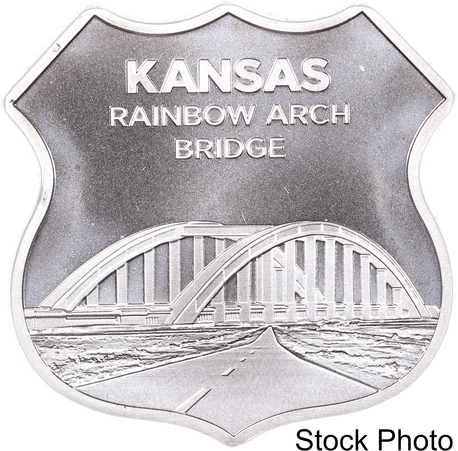 SMI USA Icons of Route 66 Kansas Rainbow Arch Bridge 1 oz .999 Silver Ingot