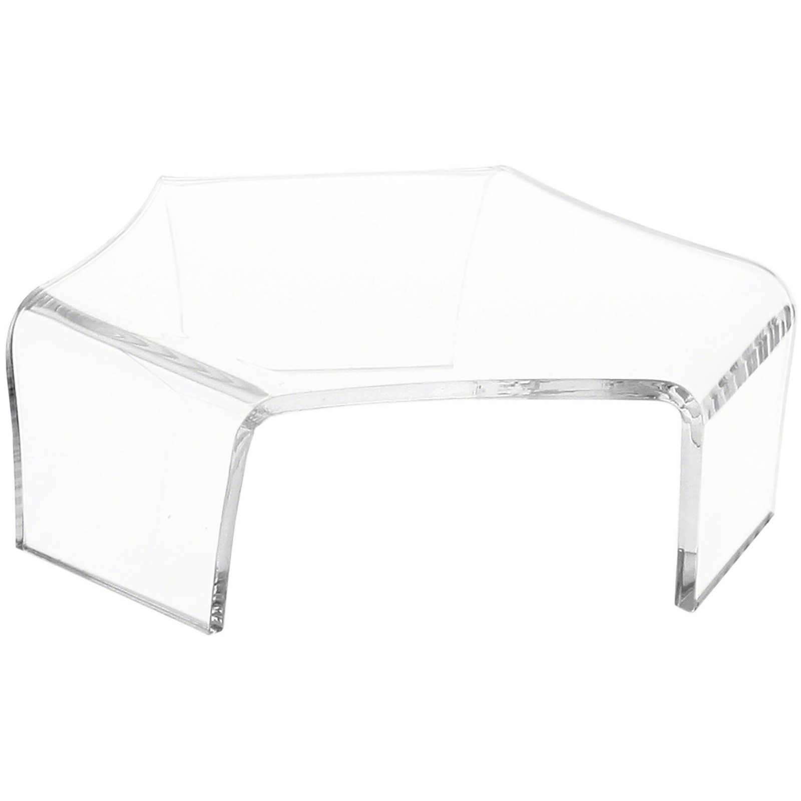 Plymor Clear Acrylic Tri-Leg (6 Sided) Display Riser 1.25" H x 4.25" W x 3.75" D
