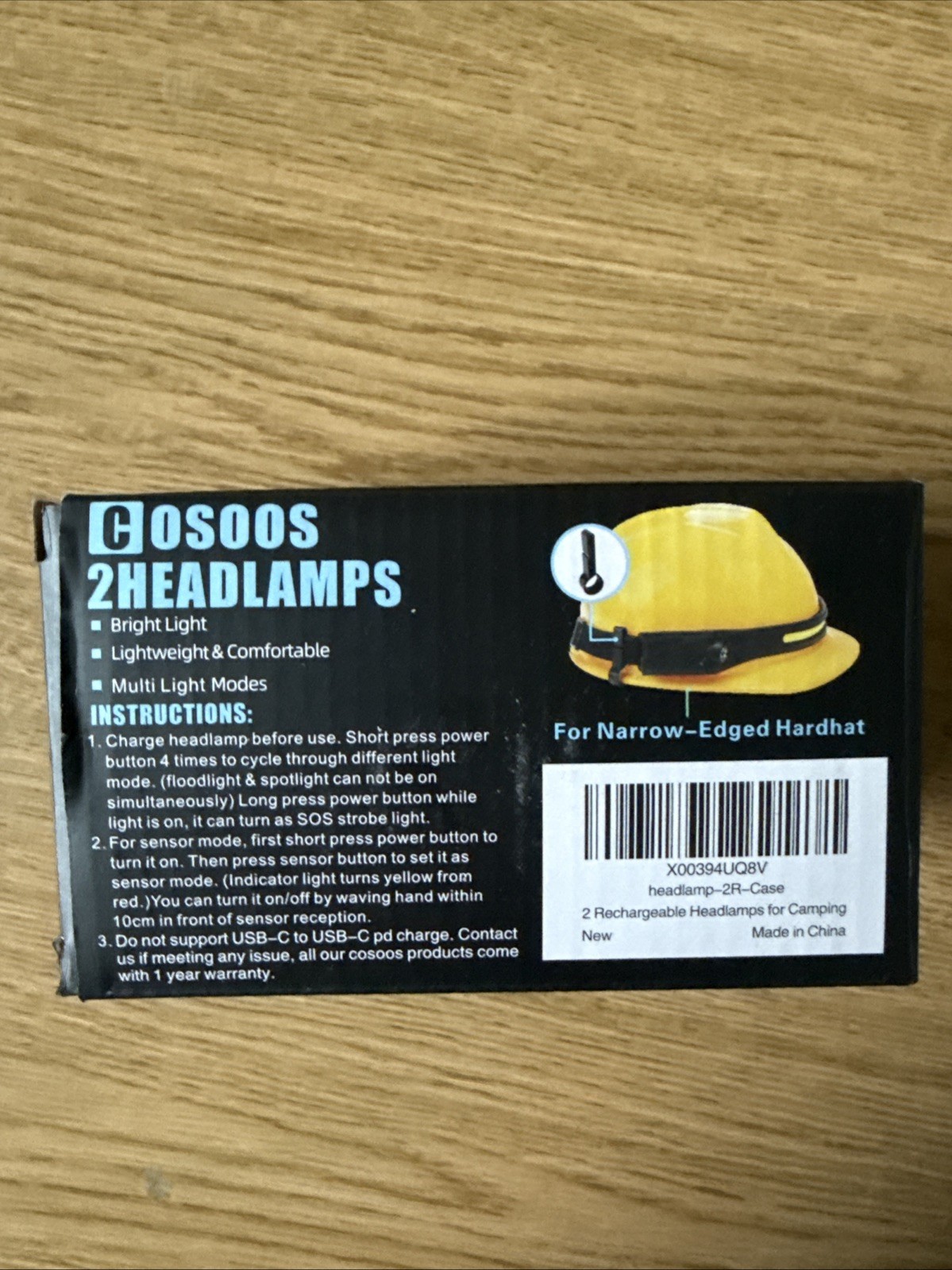 Hard Hat/ Helmet LED Headlamp Cosoos (Case Included)
