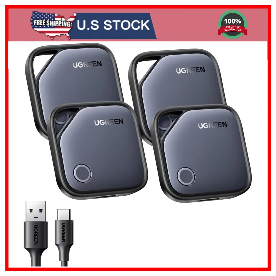 UGREEN FineTrack Bluetooth Tracker 2 Pack Compatible with Apple Find My USB-C