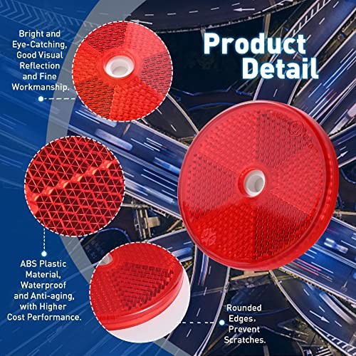 12 Pack Front Reflector Round Reflector for Driveway Fence Gate Posts