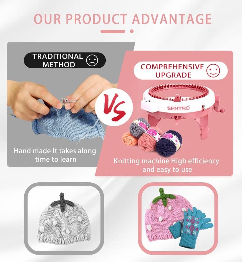 Knitting Machine,Knitting Machine 48 Needles,Smart Circular Loom with Row Counte