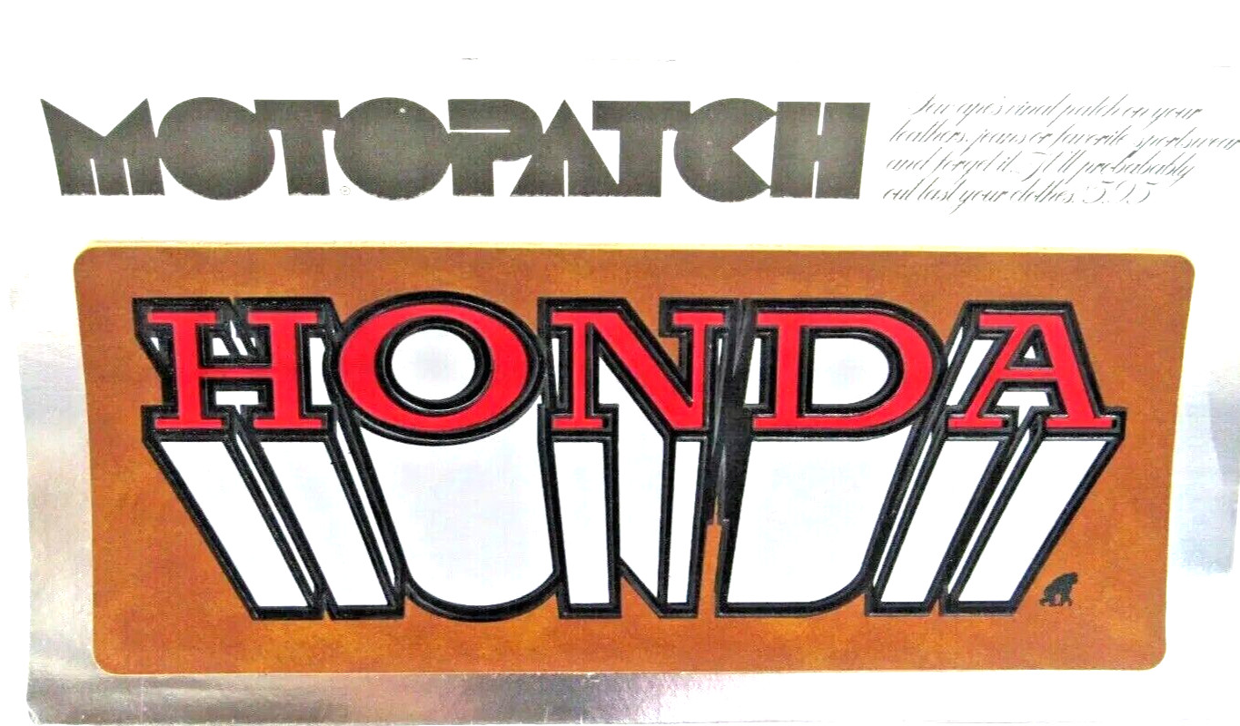 🏍 NEW OLD STOCK VTG Honda Motorcycle Patch Moto Patch Motorcycle Naugahyde B11
