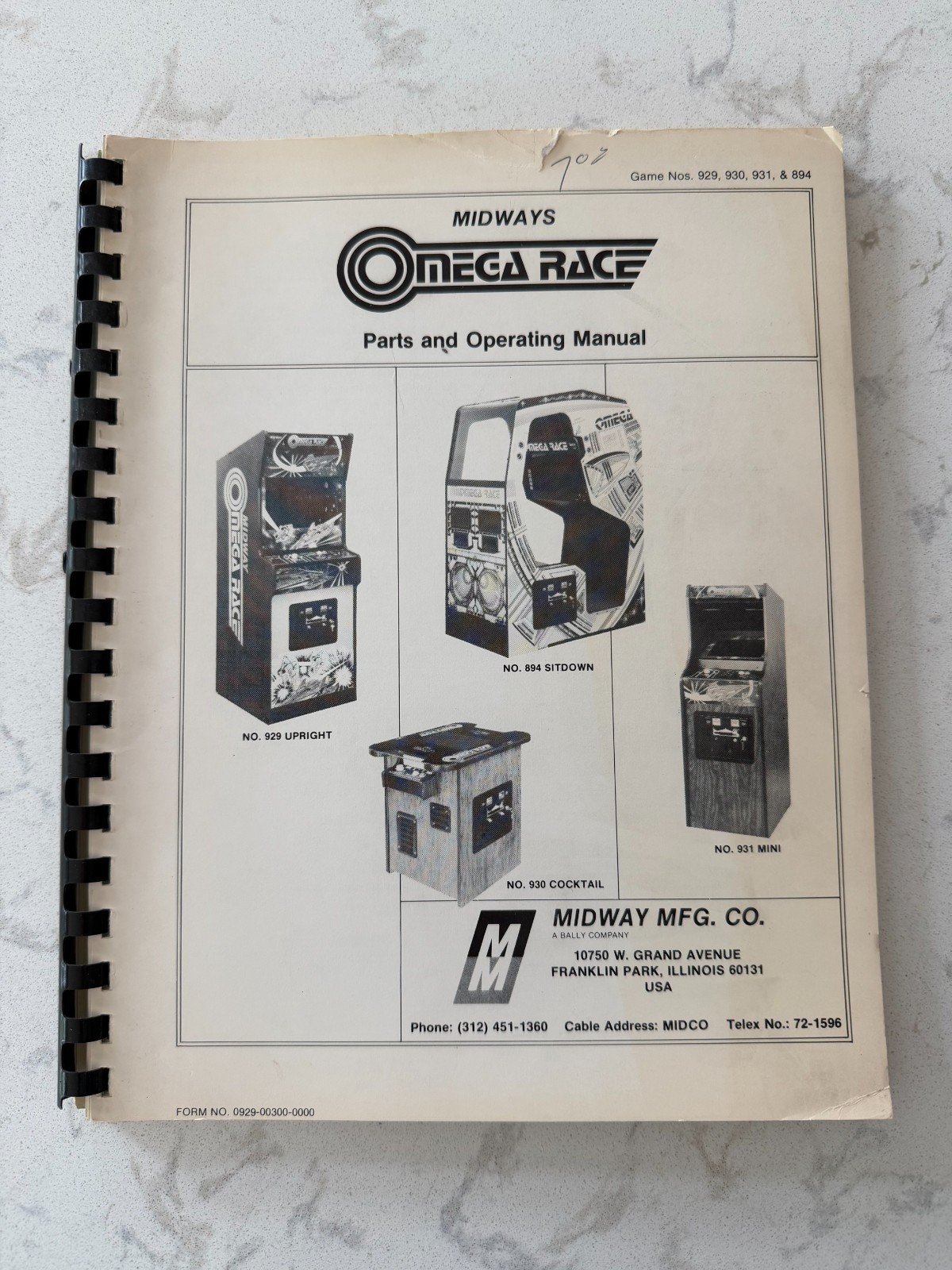 OMEGA RACE - by Midway - Arcade Game Parts & Operation Manual w/ schematics 1981