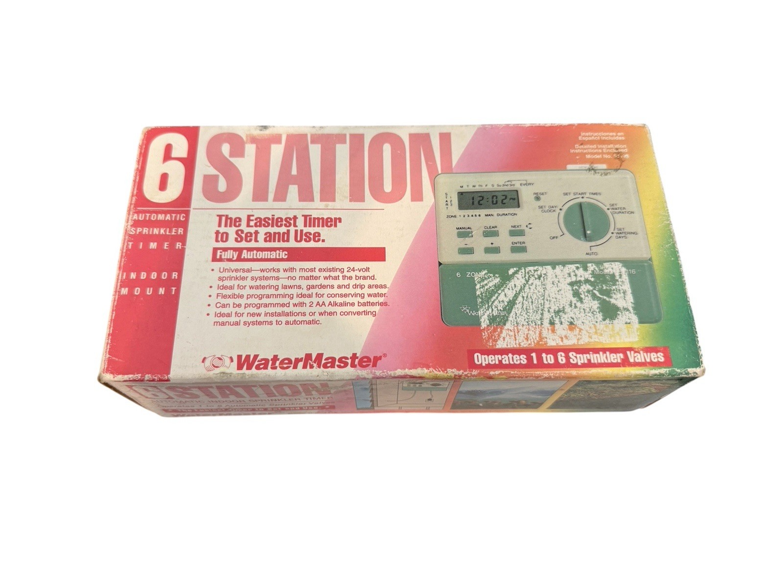 WaterMaster Orbit 6 Station Automatic Indoor Sprinkler Timer Model 57116 NOS