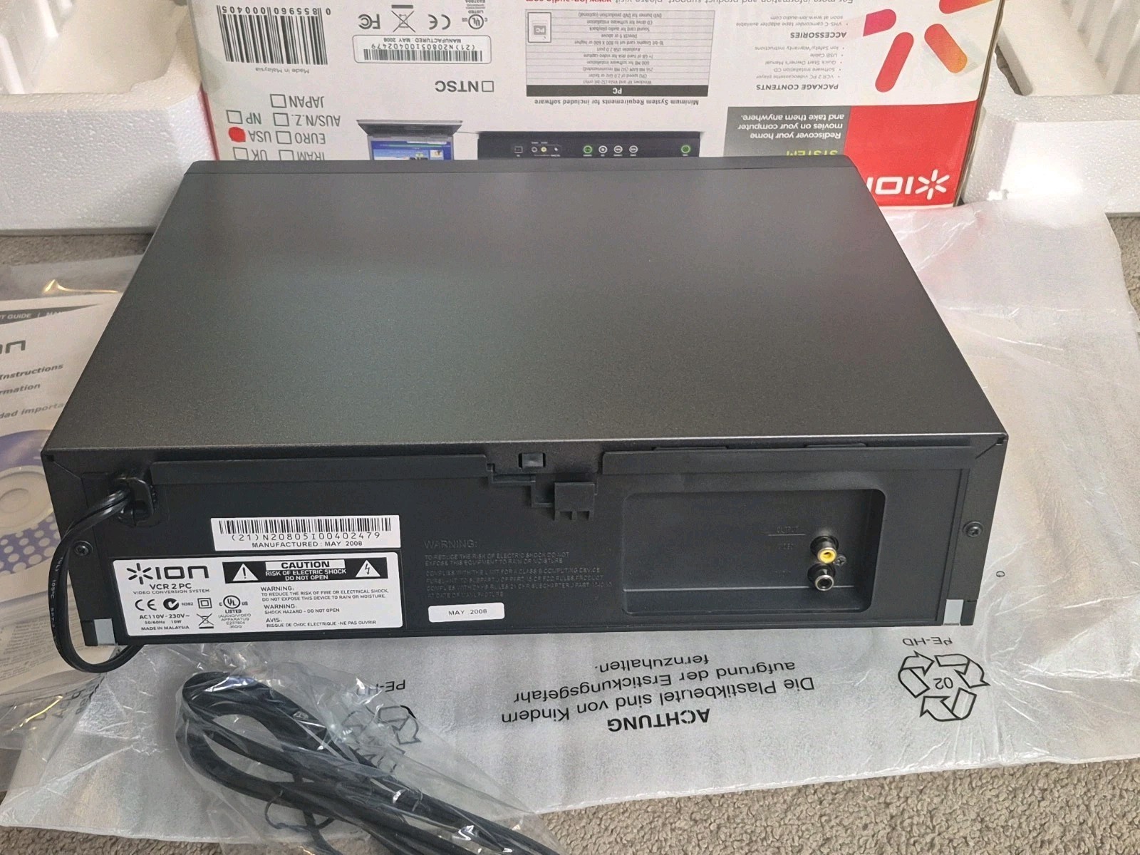 ION VCR 2 PC USB VHS Video to Computer Conversion System