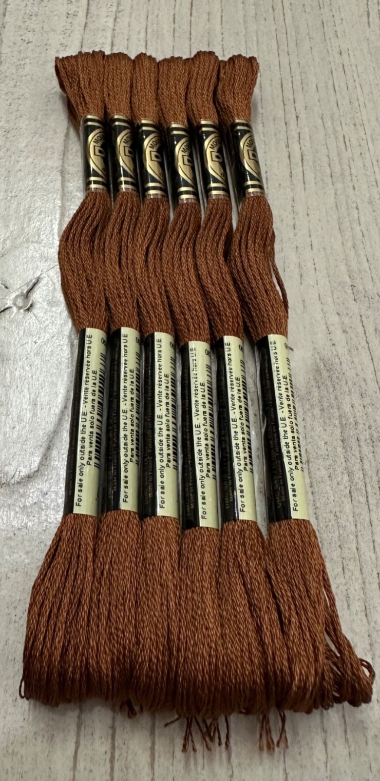 Chocolate Brown #433 DMC Mouline Special 25 Embroidery Floss 8M Lot of 6