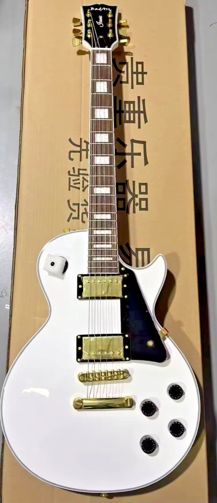 BadAss Iconic LP  Style Electric Guitar Artic White with Accessories!!