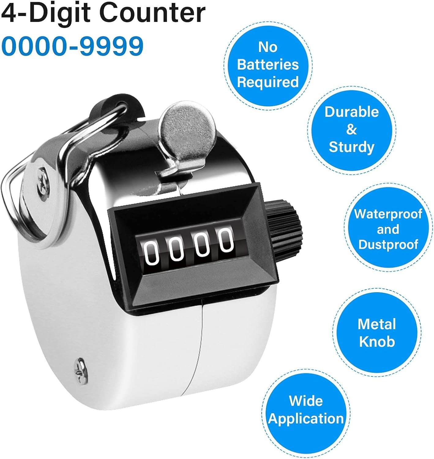 Precise 4-Digit Mechanical Tally Counter for Versatile Use