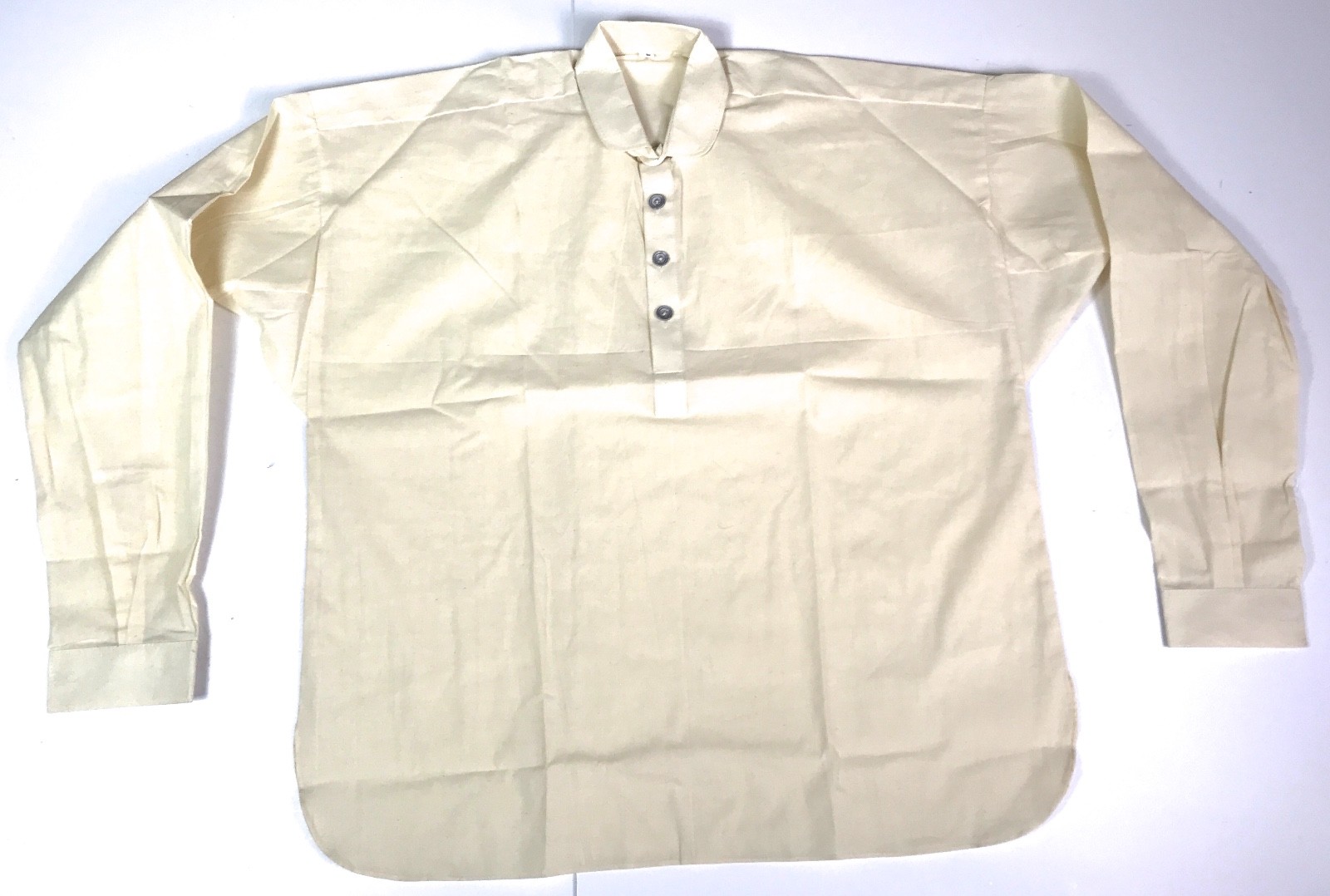 CIVIL WAR US UNION CSA CONFEDERATE FOUR BUTTON OFF WHITE MUSLIN SHIRT-2XLARGE