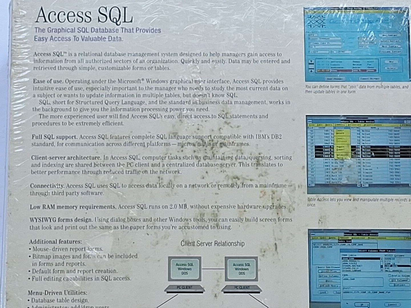 Software Products International Access SQL Graphical Database Vintage Sealed New
