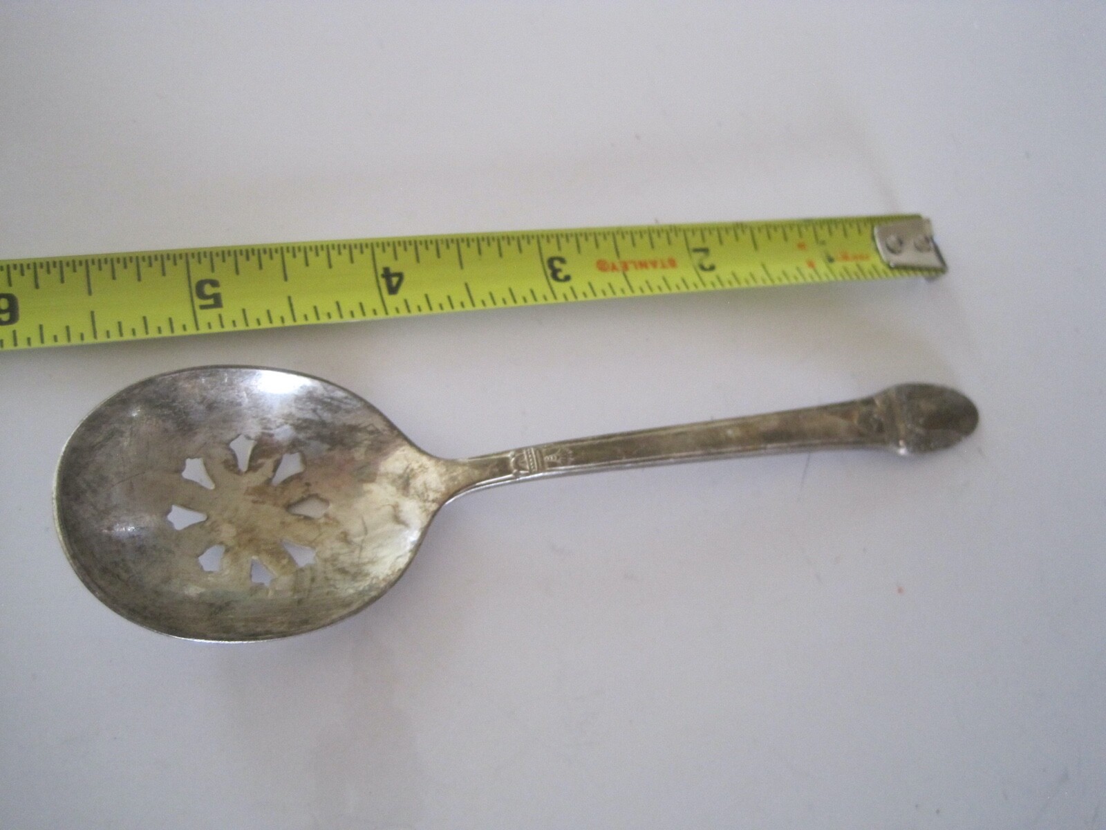 Slotted Teaspoon First Love Monogramed Rogers 1847