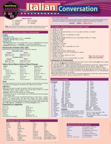 Italian Conversation: a QuickStudy Laminated Language Ref - VERY GOOD