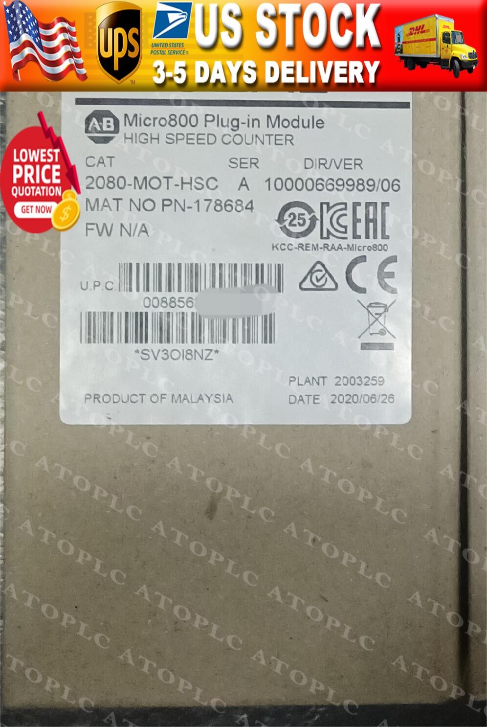 ALLEN-BRADLEY 2080-MOT-HSC MICRO800 PLUG-IN MODULE NEW IN BOX FAST SHIP