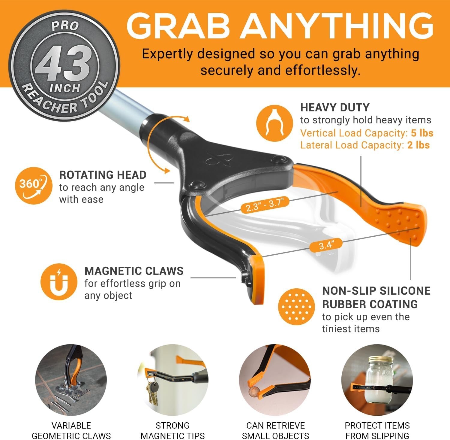 Adjustable Grabber Reacher - Mobility Solution for Elderly