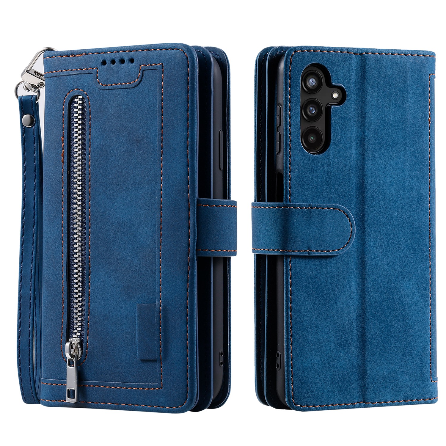 For Samsung GalaxyA17 A16 A15 A53 A56 A35 A36 Zipper Leather Wallet Strap Case