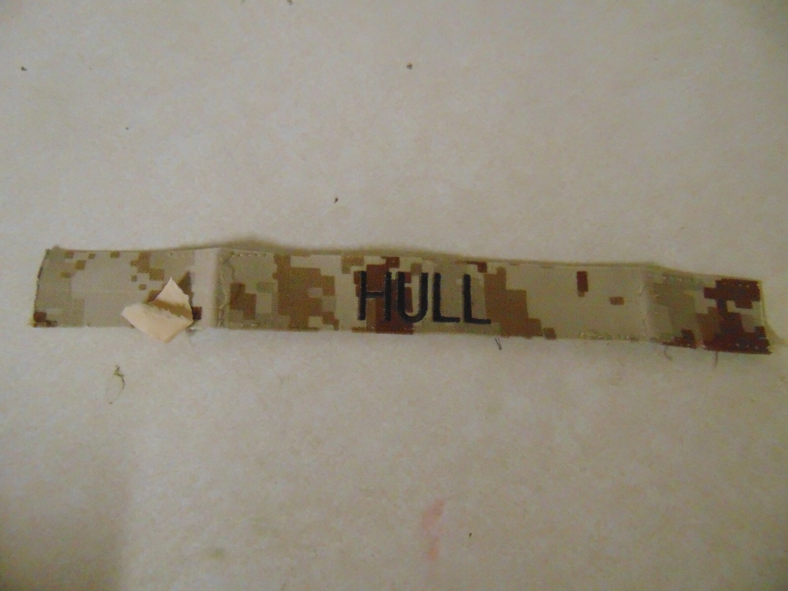 MILITARY PATCH US MARINES NAME TAPE TAG SEW ON DESERT COMBAT USED HULL