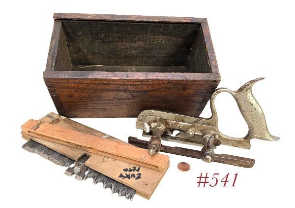 STANLEY 50 LIGHT PLOW PLANE w cutters irons chestnut wood box