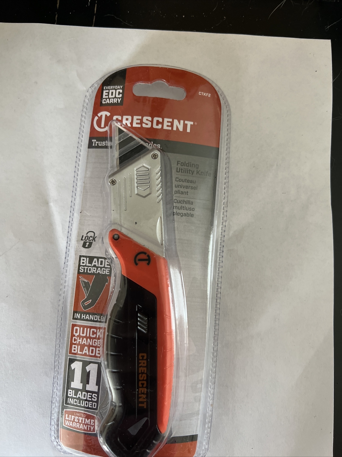 Utility Knife CTKF2, Crescent Folding metal construction,With 11 Blades NEW.