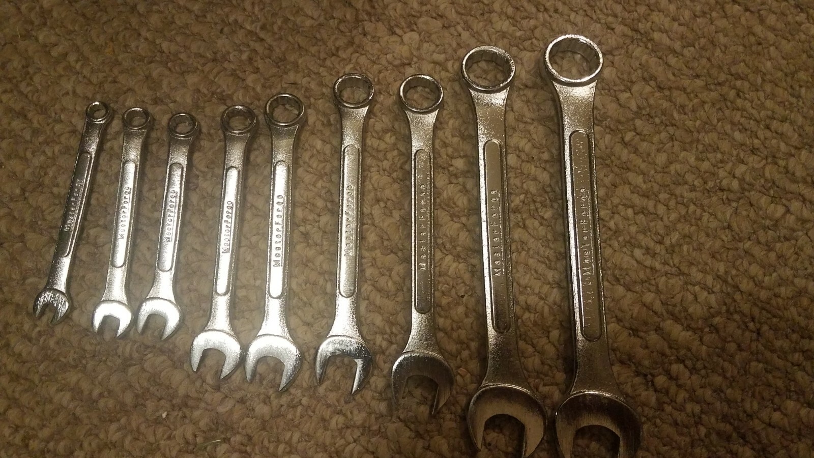 MasterForge Metric Combination Wrench Set 9 Piece 6mm - 19mm