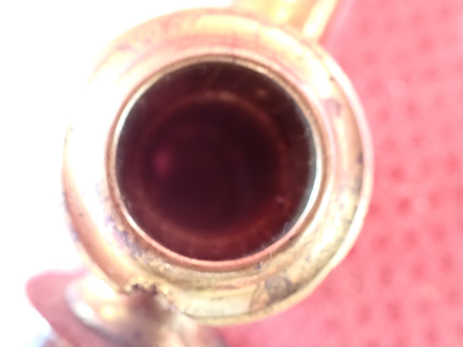 Antique Pressed Horn Adjustable Spout Powder Flask